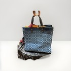 Coach Blue Signature Logo Tote Bag W  Detachable Strap  Zip Closure  Pockets