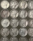 Mixed Lot Us Mercury Dimes 90  Silver 105 Grams