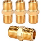 4 Pcs Brass Hex Nipple 1 4 Npt Male Pipe Adapter Fitting Durable Connector New
