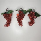 Vintage Lucite Grape Cluster 5  Red Mcm Mid Century Modern Home Decor Fruit 