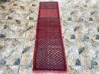 1980s Vintage Turkish Wool Runner Rug 1 7x5 3 Ft Checkered Pattern Tribal 1990s