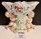 Ceramic Cherub Floral Planter Figurine Vintage