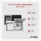 Fotile 3-in-1 Dishwasher  Right Side Kitchen Sink Combo With 360-degree Cleaning