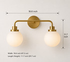 Antique Brass Double Globe Wall Sconces      set Of 2  Mid Century Modern Vanity L