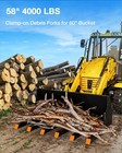 Heavy Duty Clamp-on Debris Forks For 60  Tractor Bucket 4400 Lb Capacity 6 Tine