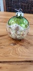 Christmas Tree Green Glass Ball Ornament With Snowflake In Glitter Decoration 3 