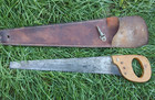 Vintage 26  Arborist Pruning Saw W  Locking Leather Scabbard Anchor Brand Hook