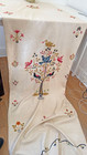 Antique English Arts   Crafts Hand Made Crewel Work Panel - Tree Of Life  Zz736