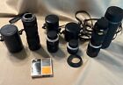 Lot Vtg Camera Lenses   Cases Minolta Vivitar  Focal Untested Estate