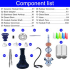 22   4 Hose Hookah Set With Everything Glass Shisha Vase - Include 100 