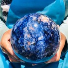2410g Natural Beautiful Blue Vein Stone Ball Quartz Crystal Sphere Heals 6005