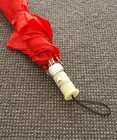        retro 1970s 80s Original Vintage Umbrella Red Travel Collapsible   New  