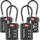 Tsa Approved Luggage Locks  Combination Cable Locks  4 Pack  Black   Search A   