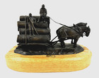 Georgia-pacific Bronze Cast Lumberjack Statue  86  Horses Timber Logs  Free Ship