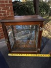 Antique Counter Top Display Case Wood Glass Shelf Apothecary Cabinet Oak Vintage