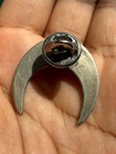Vintage Natural Turquoise Horseshoe Naja Native American Silver-tone Lapel Pin