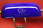 Colt Firearms Blue Glass   Brass Desk Lamp
