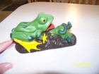 Vintage Cast Iron Coin Leaping Jumping Frog Mechanical Bank Doorstop 8   