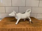 Vintage Cow Creamer White Ceramic Farmhouse Cottagecore Heavy