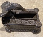 1890s Rare Cast Iron Bird Match Holder W intricate Designs- Very Unique 