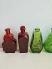 8 Wheaton Bottles Miniatures Green Blue Red Yellow Skull Tree Of Life