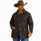 Mens Farrier Oilskin Western Australian Waterproof Duster Medium-length Coat