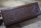 Large Antique Burmese Carved Wooden Box Teak Casket Indonesia Burmese Teak Box