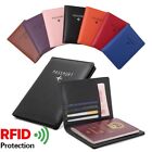 Womens Mens Travel Passport Holder Cover Wallet Rfid Blocking Leather Card Case