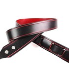 Walker   Williams M-12 Gloss Black And Red Premium Grain Leather Mandolin Strap