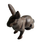 Rabbit Figurine Statue Cast Iron Rustic Garden Yard Patio Decor 4 5  Bunny Gift