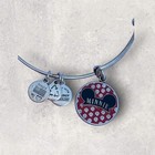 Minnie Mouse Disney Alex And Ani Bangle Bracelet Silver Red Enamel Charm