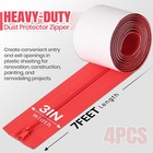 Calpalmy 4-pack Plastic Sheet Zipper  Self-adhesive Dust Protector  7 Ft