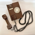 Vintage Western Electric Noteworthy Brown Rotary Wall Phone Working 1970s