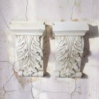 Vintage Pair Polyurethane Classic Antiqued White Acanthus Leaf Design Corbels