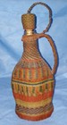 Vintage Glass Bottle Wine Decanter Basket Woven Boho Hippie Decor Cork Stopper