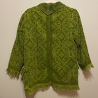 Green Terry Cloth Cardigan   Fashion Manor Decorator Collection 100  Cotton