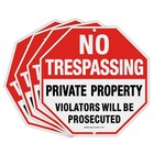 4 Pack 12x12  Heavy Duty Aluminum No Trespassing Signs - Reflective  Weather Res