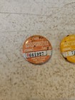 Pennsylvania Fishing License Buttons Pins 1974  Lot Of 2