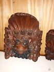Pair Old Or Antique Asian Balinese Carved Wooden Masks
