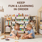 Toy Storage Organizer With Bookshelf And Stuffed Animal Storage - Kids Playroom