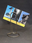 Large Vtg Standing Paperclip Memo photo Holder   Mcm Brass-tone Desk  Accessory