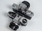 Repair As-is Vintage Slr Camera Lot Minolta Srt 201 Olympus Om10 With Lenses