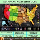 Scratch Off World Map Poster - 17x24 Inches - Bonus United States Map With 