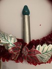 Vintage Red Cellophane Christmas Wreath Electric Candle Light   Poinsettia 10 