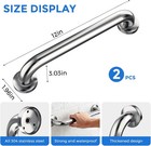 2 Pack Shower Grab Bars 12in Stainless Steel Safety Handle For Seniors Bath