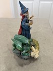 Medieval Wizard With Dragon Statue