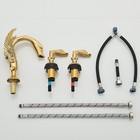 Gold Swan Bathroom Faucet 3 Holes Sink Vanity Faucet Dual Handle Mixer Taps