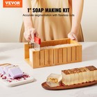 Vevor Soap Making Kit Bamboo Cutting Box Silicone Mold Stainless Steel Cutters