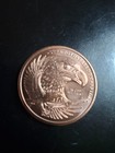 1 Oz  999 Fine Copper Round Golden State Mint Eagle Flag Design Bullion Coin Usa