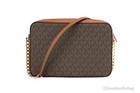 Michael Kors Jet Set Item Large East West Crossbody Chain Handbag Clutch Brown